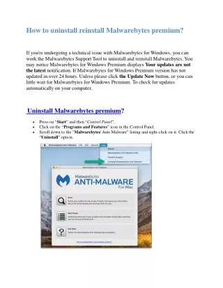 how to uninstall reinstall malwarebytes premium