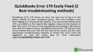 quickbooks error 179 easily fixed 2 best troubleshooting methods
