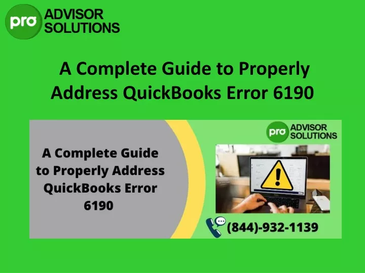 a complete guide to properly address quickbooks error 6190