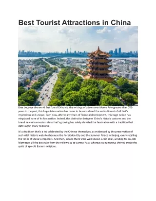 Tourist attractions in china