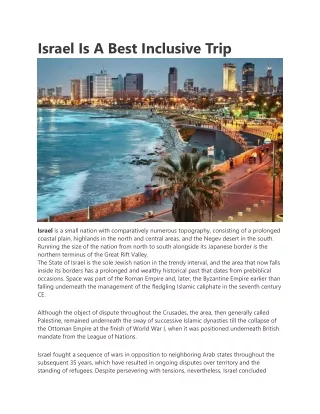 Israel is a best inclusive trip