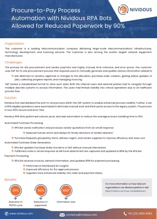 procure to pay process automation with nividous