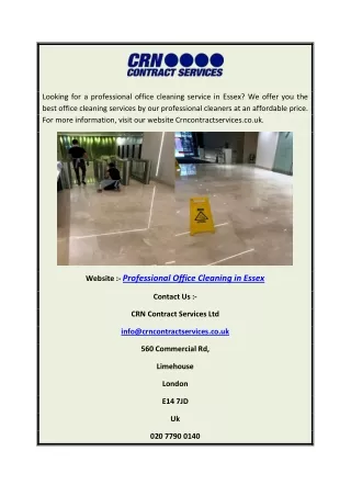 Professional Office Cleaning In Essex | Crncontractservices.co.uk