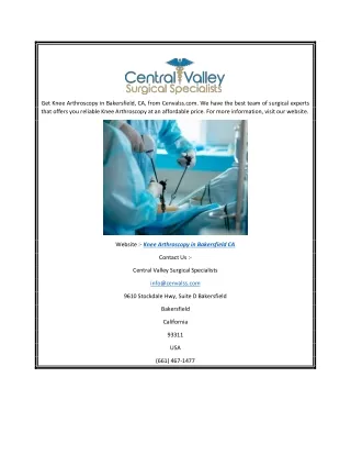 get knee arthroscopy in bakersfield ca from