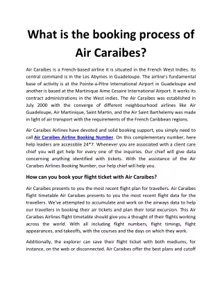 Air Caraibes Booking Process  44-203-051-6999