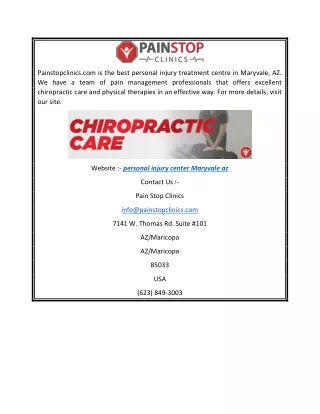 Personal Injury Center Maryvale AZ Painstopclinics.com