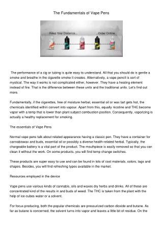 the fundamentals of vape pens