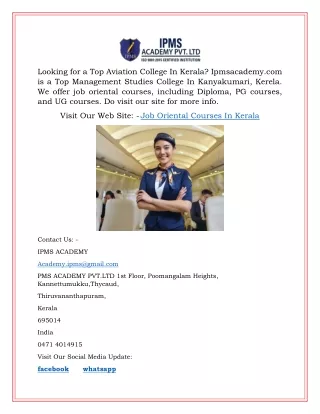 Job Oriental Courses in Kerala | Ipmsacademy.com