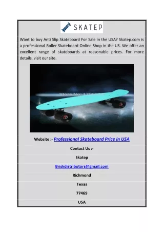 Professional Skateboard Price in USA | Skatep.com