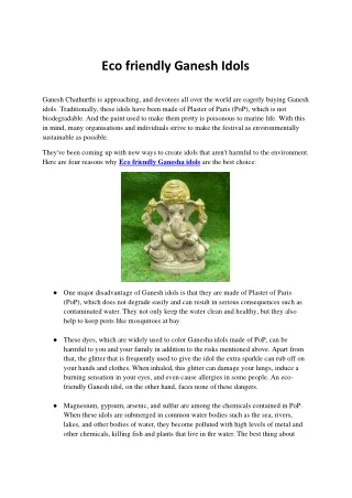 eco friendly ganesh idols