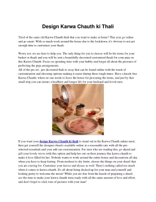 design karwa chauth ki thali