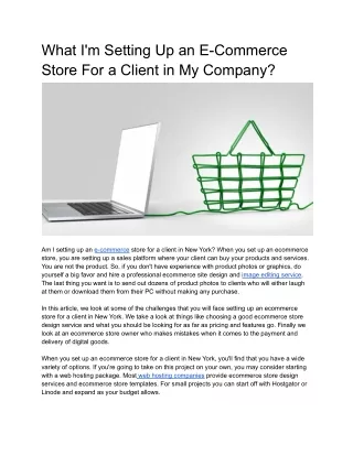 what i m setting up an e commerce store