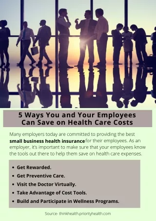 5 Ways You and Your Employees Can Save on Health Care Costs
