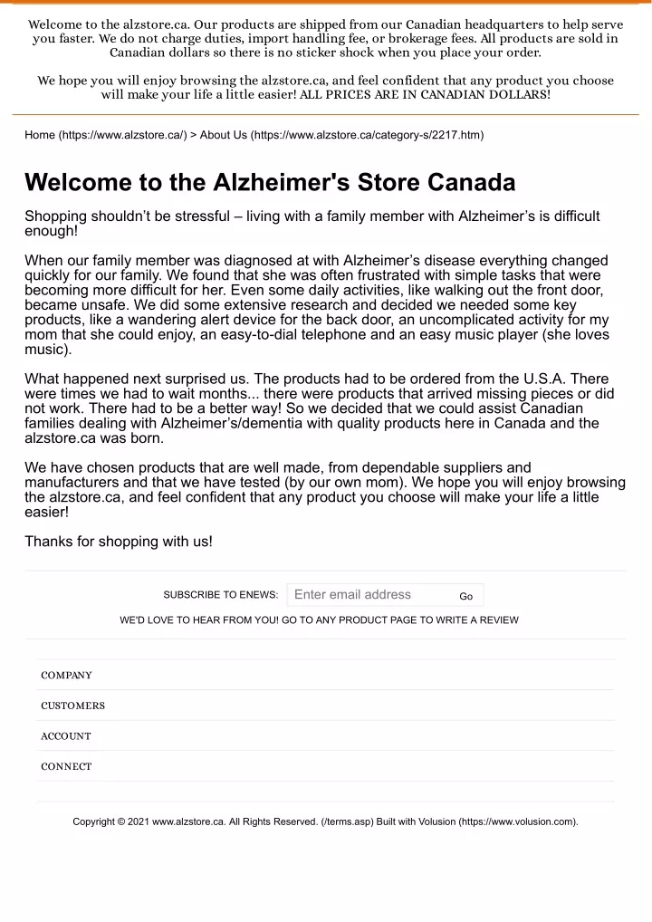 welcome to the alzstore ca our products