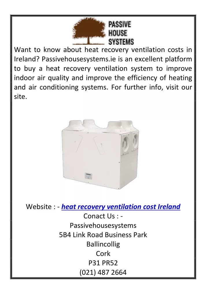 want to know about heat recovery ventilation