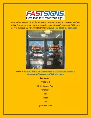 Window Decals for Businesses  Fastsigns.com
