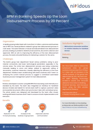 Loan disbursement process with IBM business automation workflow - Nividous