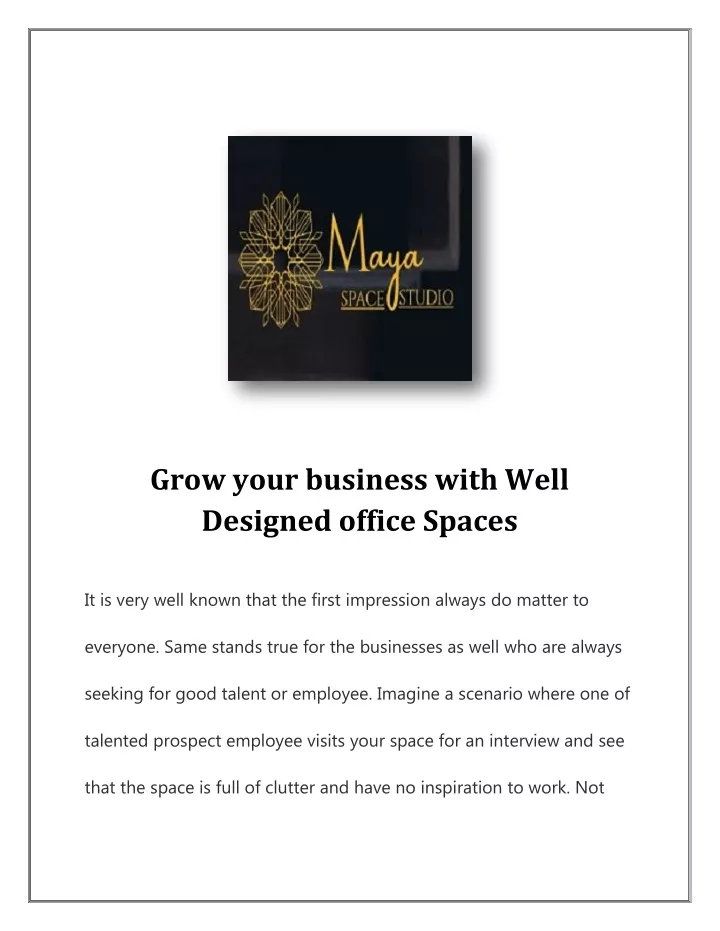 grow your business with well designed office