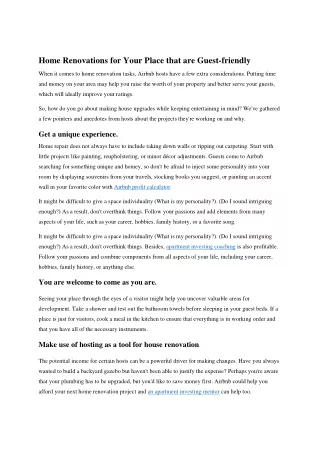home renovations for your place that are guest