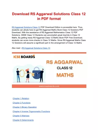 download rs aggarwal solutions class