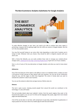 the best ecommerce analytics substitutes