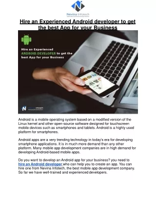 hire an experienced android developer