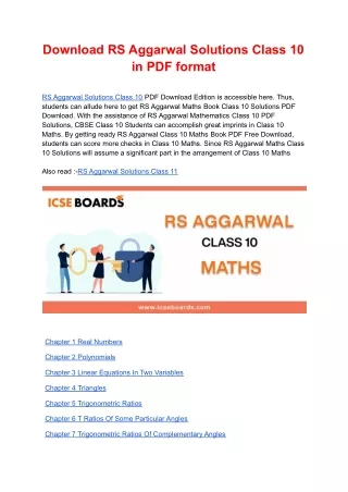 download rs aggarwal solutions class
