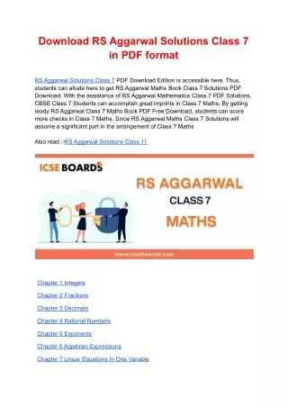 download rs aggarwal solutions class
