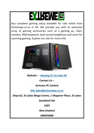 Gaming PC for Sale NZ | Extremepc.co.nz