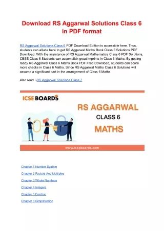 download rs aggarwal solutions class