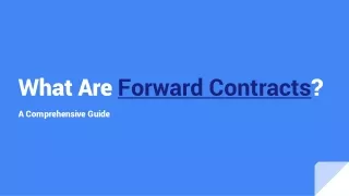 what are forward contracts