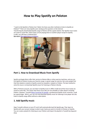 How to Play Spotify on Peloton