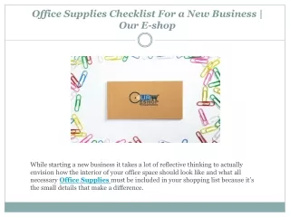 Office Supplies Checklist For a New Business - Our E-shop