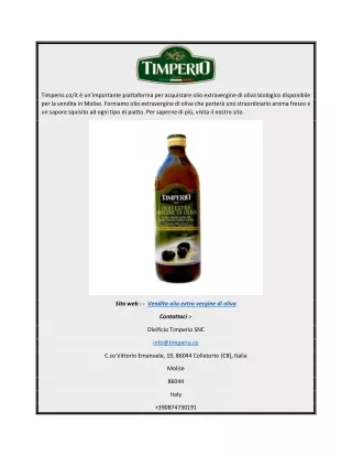 Vendita olio extra vergine di oliva | Timperio.co/it