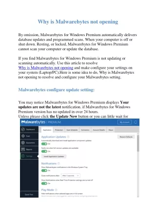 why is malwarebytes not opening