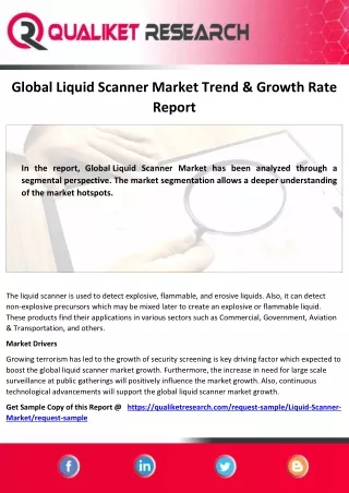 global liquid scanner market trend growth rate
