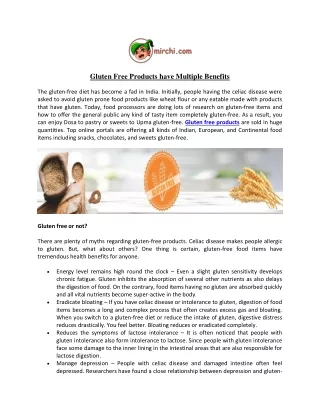 gluten free products have multiple benefits
