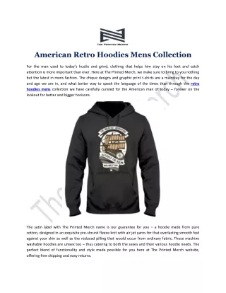 American Retro Hoodies Mens Collection