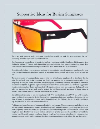 supportive ideas for buying sunglasses