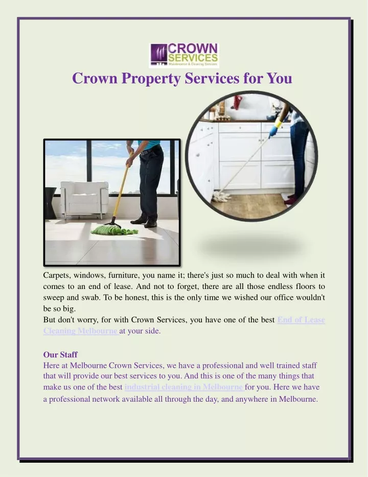 crown property services for you