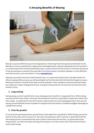 5 amazing benefits of waxing