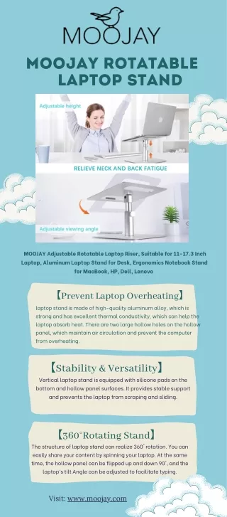 moojay rotatable laptop stand