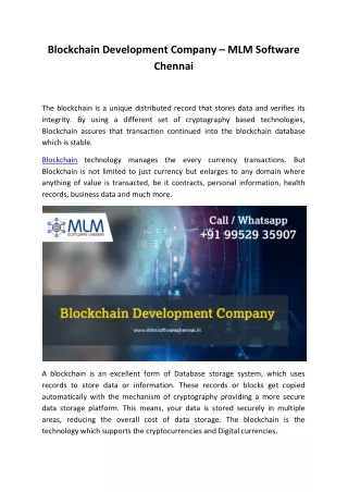 blockchain development company mlm software