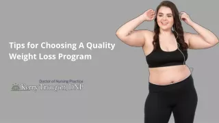 Tips for Choosing A Quality Weight Loss Program - DrTraugott