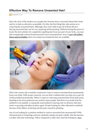 effective way to remove unwanted hair