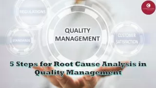 5 steps for root cause analysis in quality management