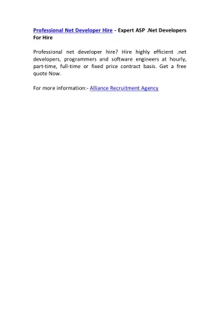 professional net developer hire expert