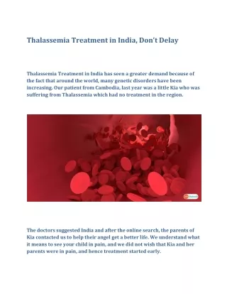 Thalassemia Treatment In India, Don’t Delay-converted