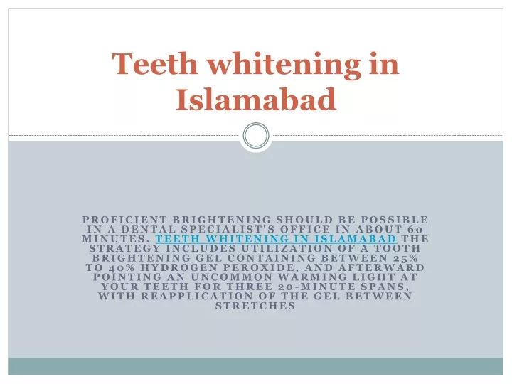 teeth whitening in islamabad