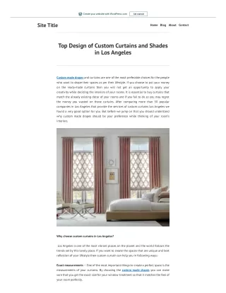Top Design of Custom Curtains and Shades in Los Angeles